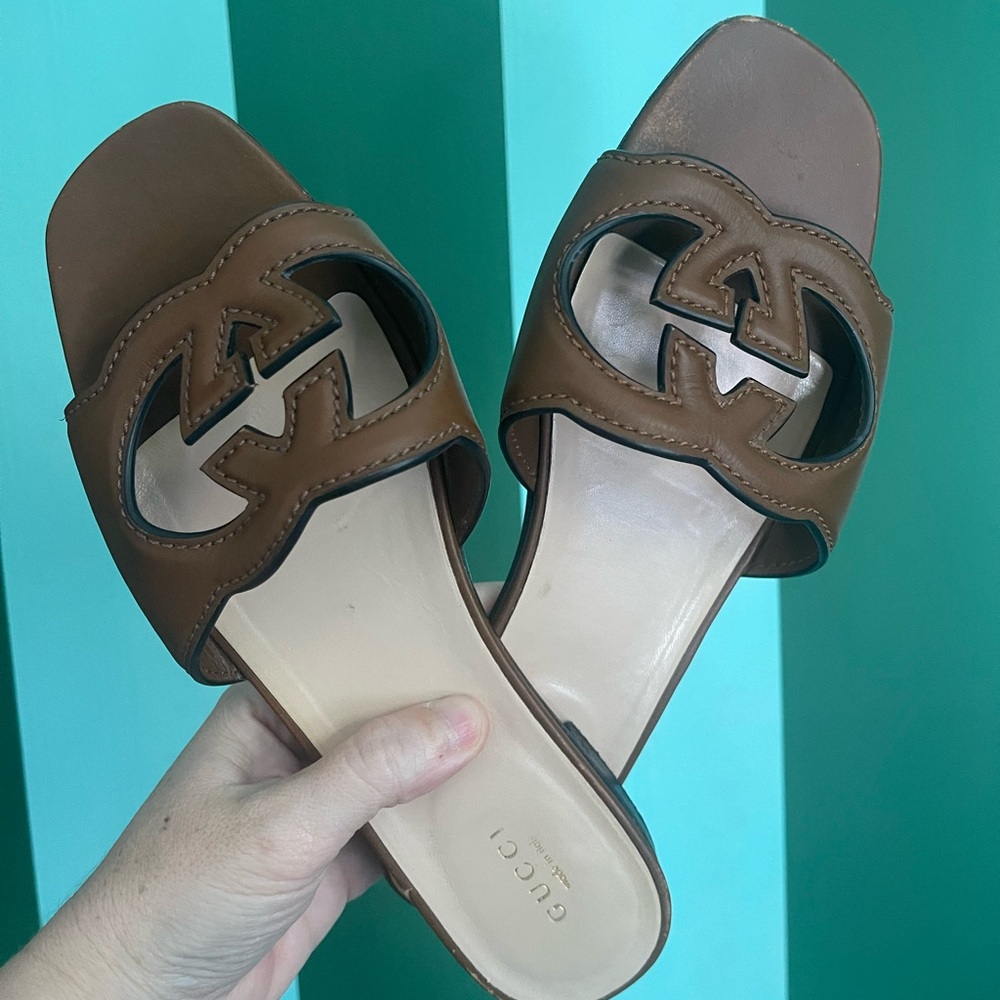 WOMEN'S SLIDE SANDAL WITH INTERLOCKING G